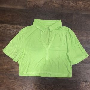 New SHEIN Green/Yellow Crop Top